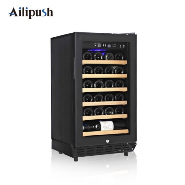 22 Bottles Wooden Shelves Compressor Wine Cooler