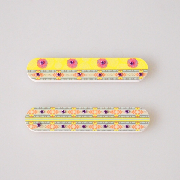 Custom bling acrylic rhinesone nail file emery board factory