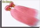 Customized Pink Virgin Human Long Hair Extensions 30 Inches Shedding Free