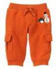 Children boy orange fleece fabric long pants (KT287)