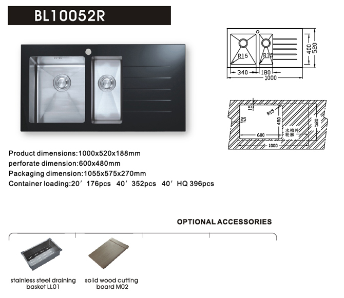 1.5 Bowls Sink (BL10052R)