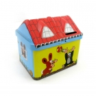 sweet house shaped tin box