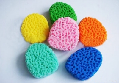 Colorful algae bath sponge